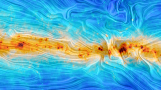 Esta imagen revela la forma del campo magnético de nuestra galaxia